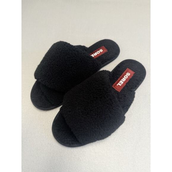 Sorel Womens Size 10 Go Mail Run Black Sea Salt Slip On Slippers Shoes - Picture 1 of 3